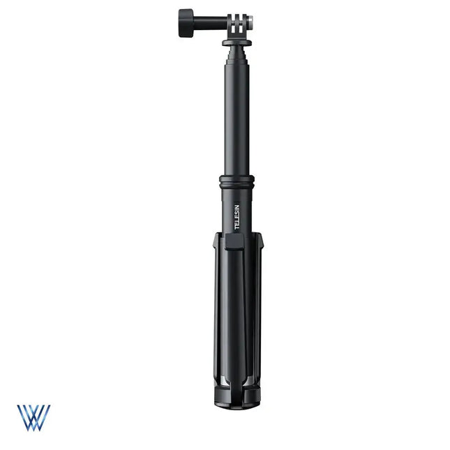 TELESIN 0.9m Extendable Aluminum Alloy Selfie Stick with Tripod and Phone Clip Price in Pakistan - Lens Ground